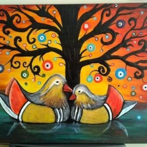 Cuadro patos mandarines
