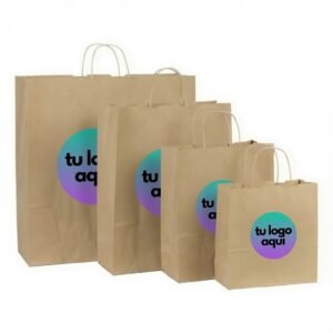 Bolsas Corporativas kraft con manilla 15x08x20